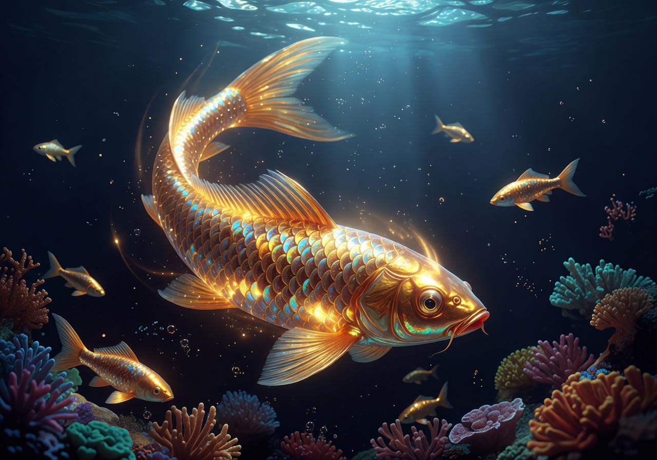 Game Fish Slot cover with glowing golden fish