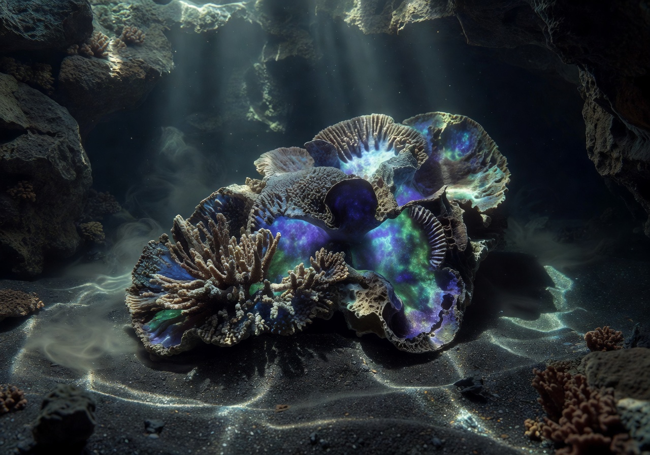 Glowing coral relic artifact